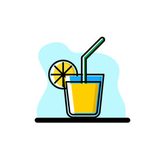 Orange Juice Icon Conceptual Design Illustration Design