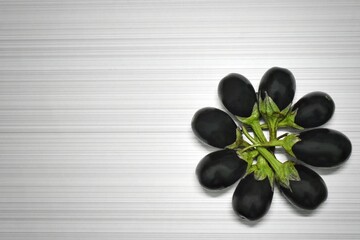 Fototapeta na wymiar group of fresh eggplants or brinjal isolated on white background