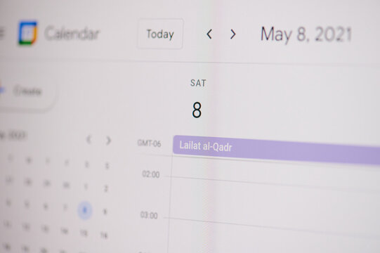 Lailat al qadr 8 of may on google calendar