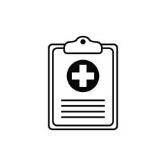 Health care diagnosis clipboard line icon design template. Vector icon.