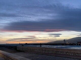 sunset over the river