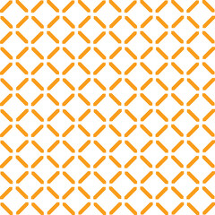 Simple seamless pattern made with lines, X cross geometric pattern, shapes with orange color, white background