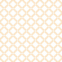Simple seamless pattern made with lines, X cross geometric pattern, shapes with orange color, white background
