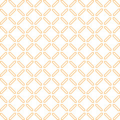 Simple seamless pattern made with lines, X cross geometric pattern, shapes with orange color, white background