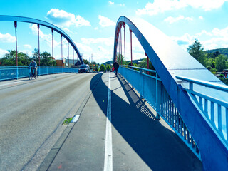road across the bridge over the river Lahnstein Germany September 1, 2020