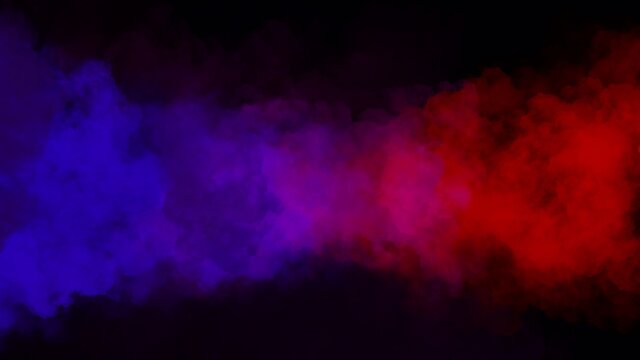 Abstract Blue and Red smoke on black background ,Wallpaper Illustration