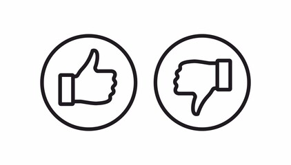 Thumb up outline icon. Round 