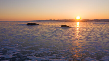 Various ice islands of Lake Baikal