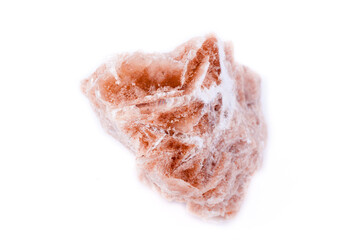 macro mineral-stone in the desert rose on a white background