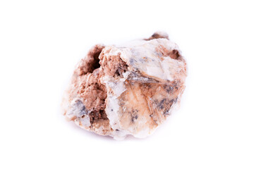 macro mineral stone cerussite on a white background