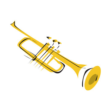Vector Gold Trumpet isolated on white background in EPS10
