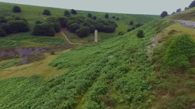 Drone footage of an old chimney stack in Talywain, Pontypool, Wales