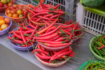 Seasonal vegetables sold in fresh markets in northern Thailand.