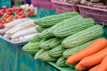 Seasonal vegetables sold in fresh markets in northern Thailand.