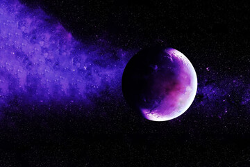 Exoplanet, on a dark background. Elements of this image were furnished by NASA.