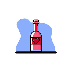 Love Bottle Conceptual Vector Icon Illustration Design