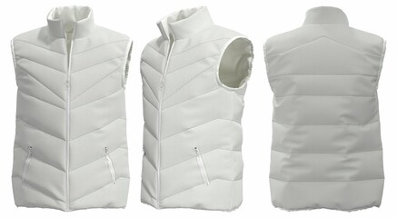 3d quilted vest pattern for design on white background