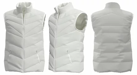 Foto op Canvas 3d quilted vest pattern for design on white background © Svetlana
