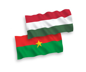 Flags of Burkina Faso and Hungary on a white background