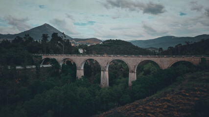 Ecopista da linha do Tâmega sobre ponte em Mondim de Basto Portugal