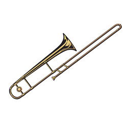 Trombone isolated on white background. Vector illustration in EPS10