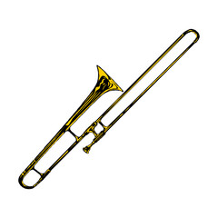 Trombone isolated on white background. Vector illustration in EPS10