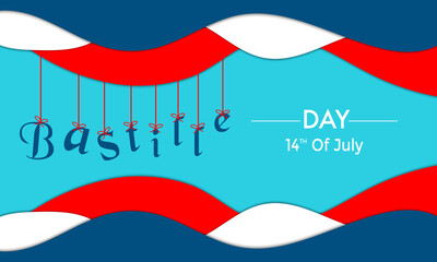 Naklejka premium Bastille Day With Hang Text
