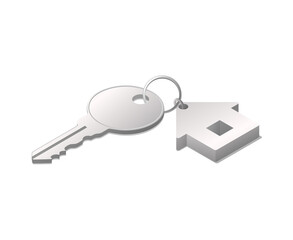 House key real estate concept. Colored Isometric vector illustration. Isolated on white background.