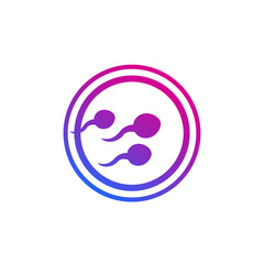 insemination icon with spermatozoons, vector art