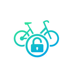 Unlock bike icon, a bicycle and a lock vector