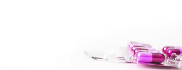 pills on white background