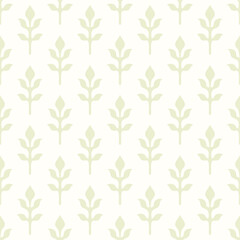 Seamless floral beige background. Vector wallpaper of leaves 