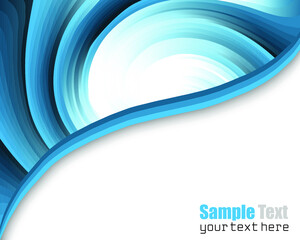 Colorful business card with abstract swirl background.