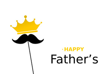 Fototapeta na wymiar fathers day mustache and crown banner