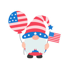 4th of july. Gnomes wore an American flag costume to celebrate Independence Day.