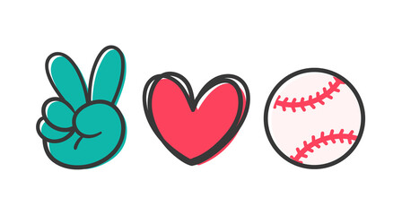 peace love sport. Sports ball design for the lovers of sports for health.