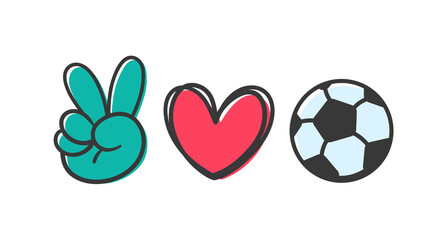 peace love sport. Sports ball design for the lovers of sports for health.