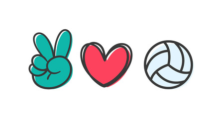 peace love sport. Sports ball design for the lovers of sports for health.