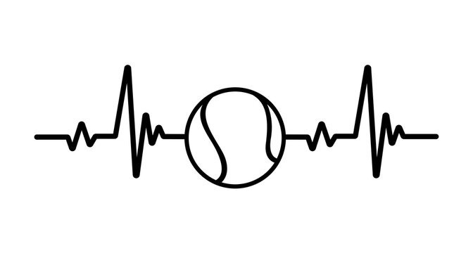 Heartbeat graph. Heart pounding when exercising Healthy sports concept.