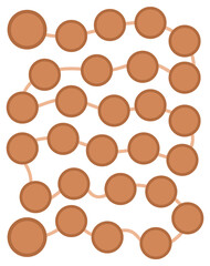 Vector boardgame template. Blank brown board game isolated on white background. Preschool printable educational activity or worksheet sample. Playing field illustration.