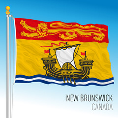 New Brunswick territorial and regional flag, Canada, north american country, vector illustration 