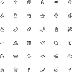 icon vector icon set such as: eating, cap, aluminium, cut, frankfurter, waiter, style, can, brewery, life, smoothie, storage, chef, fire, cappuccino, watermelon, chicken-egg, seed, cask, glassware