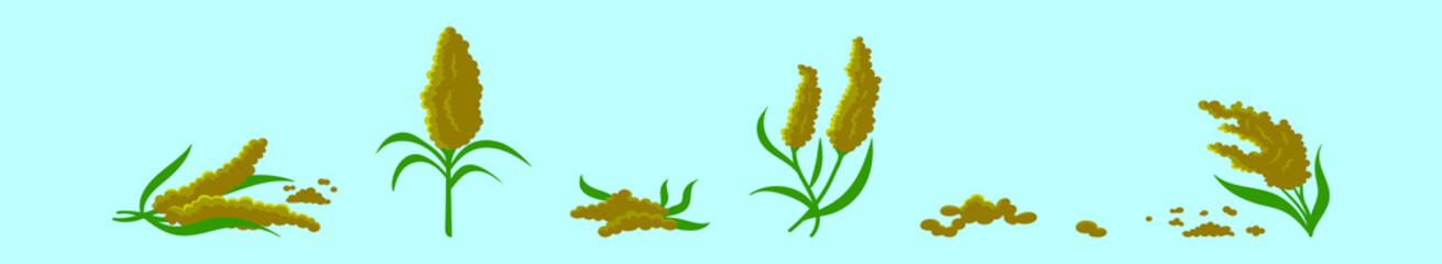 set of sorghum cartoon icon design template with various models. vector illustration isolated on blue background