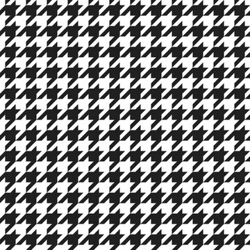 black and white houndstooth seamless geometric vector pattern