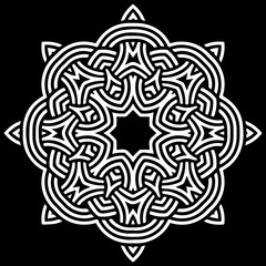 Ethnic isolated beautiful oriental, arabic, indian pattern. Geometric black white element for ornament. Template for design, creativity, wallpaper, textiles, coloring.