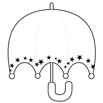 recommend clip art: 傘の形のフレームの線画