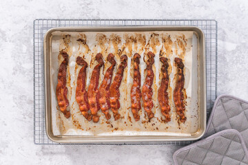 Cooking bacon strips
