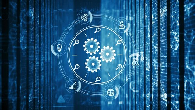 Artificial intelligence (AI), machine learning and modern computer technologies concepts. Business, Technology, Internet and network concept.