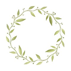 Illustration of a floral wreath for greeting cards, invitations, decoration