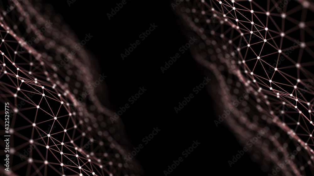 Poster Internet technology network. Abstract background with repeating data. 3d rendering.